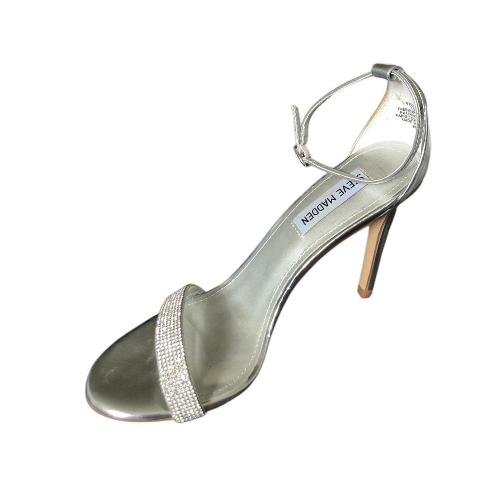 Steve  Madden Rhinestone Ankle Strap Stiletto Dress Sandal